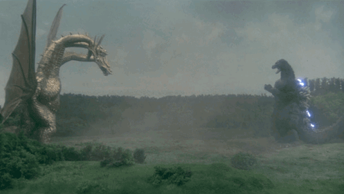 Two Dragons Fighting With Lightning