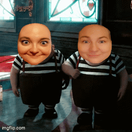 Two Dwarfs with Faces on Table