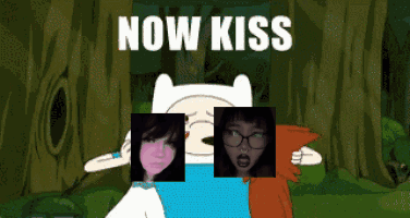 Two-Faced Cartoon Saying Now Kiss