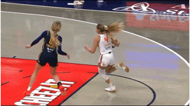 Two Female Basketball Players On Cheetos Court GIF