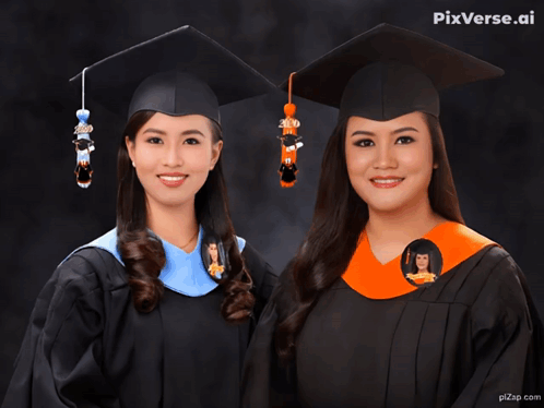 Two Female Graduates Smiling GIF
