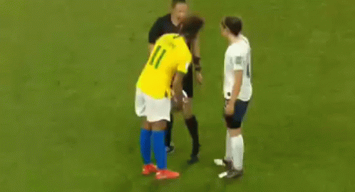 Two Female Soccer Players Talking on Field