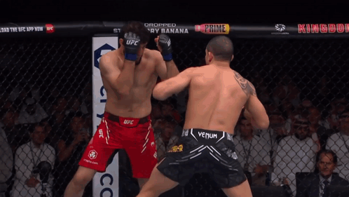 Two Fighters In Cage With Crypto.com Banner GIF
