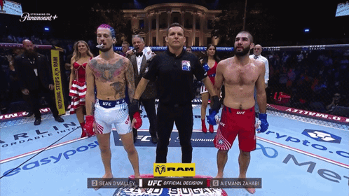 Two Fighters in Ring With Easypost Sign