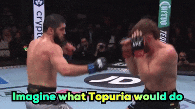 Two Fighters In Ring With Imagine What Topuria Would Do GIF
