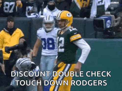 Two Football Players Discount Double Check Touch Down Rodgers GIF