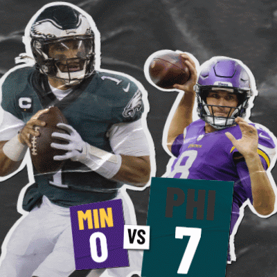 two football players one from the minnesota vikings and one from the eagles