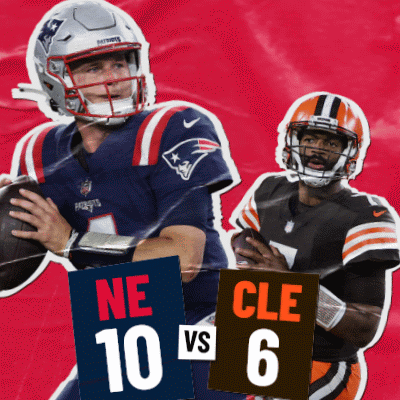 two football players one from the patriots one from the browns