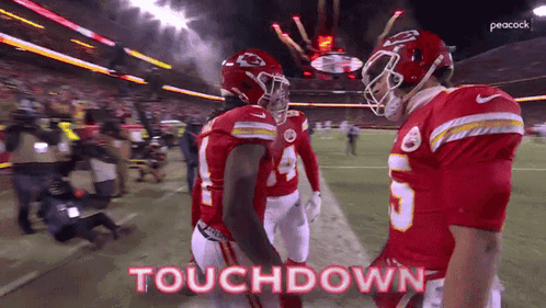 Two Football Players Touchdown