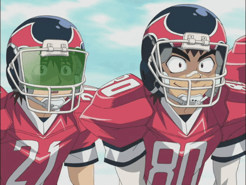 Two Football Players With Number 80 Jerseys GIF
