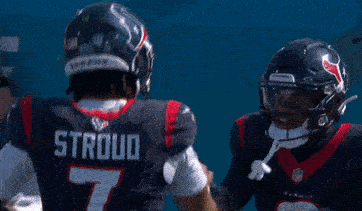 Two Football Players With Stroud On Jerseys GIF