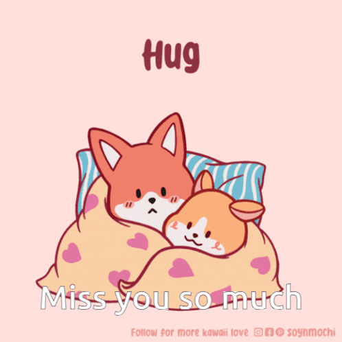 Two Foxes Hugging Miss You GIF
