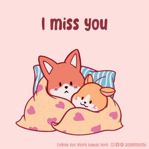 Two Foxes Hugging Saying I Miss You GIF