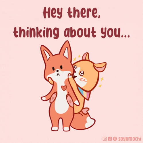 Two Foxes Saying Hey There