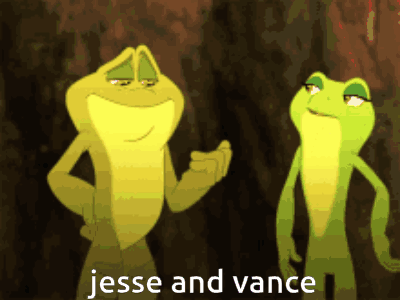 Two Frogs With Text Jesse And Vance GIF