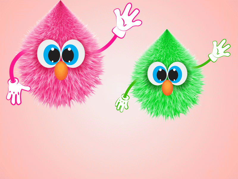 Two Furry Bouncy Friends GIF