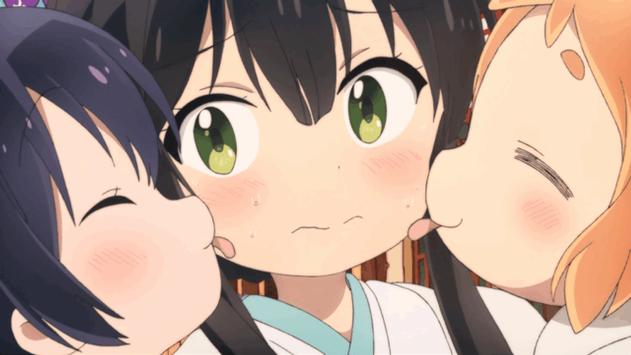 Two Girls Anime Lick GIF