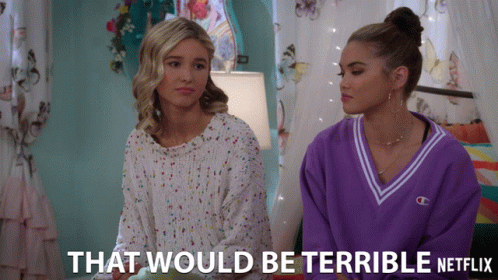 Two Girls Sitting Next To Each Other GIF