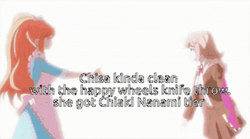 Two Girls Chisa Kinda Clean Happy Wheels Knife Throw