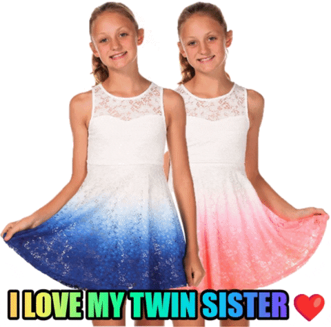 Two Girls Dresses I Love My Twin Sister