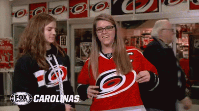 Two Girls in Carolina Hurricanes Jersey
