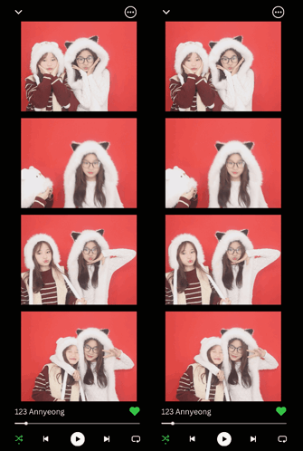 Two Girls In Cat Hats 123 Annyeong GIF