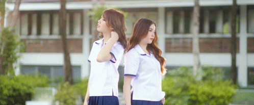 Two Girls In School Uniforms GIF