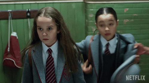 Two Girls in School Uniforms