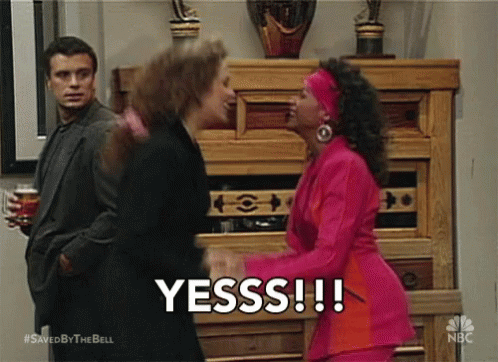 Two Girls Jumping Happy Yessss GIF