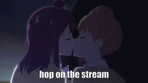 Two Girls Kissing With Hop On The Stream