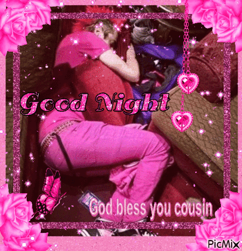 Two Girls Laying On Bed God Bless You Cousin GIF