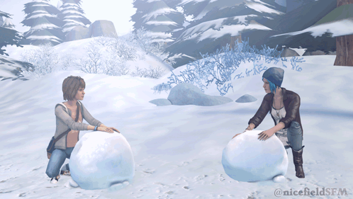 Two Girls Making Snowballs #nicebeldsfm