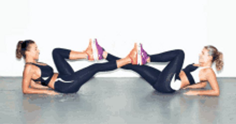Two Girls Partner Workout GIF