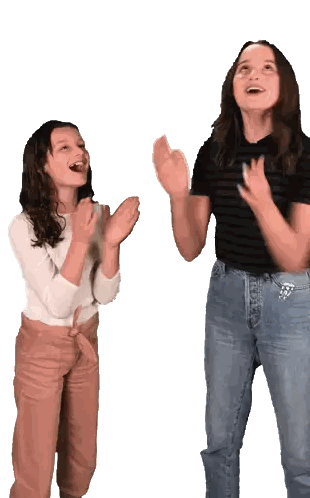 Two Girls Raising Hands