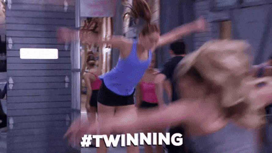 Two Girls Same Girl Twinning GIF