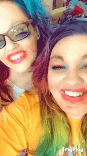 Two Girls Smiling With Imgplay GIF