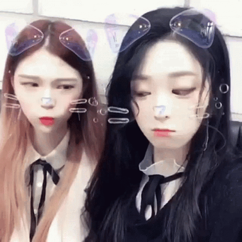 Two Girls With Soap Bubbles In Hair GIF