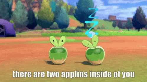 Two Green Apples Saying There Are Two Applins Inside Of You