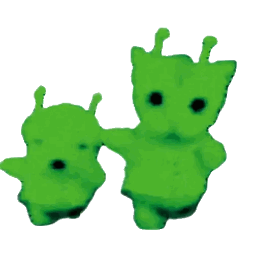 Two Green Stuffed Animals