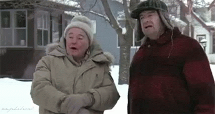 Two Grumpy Old Man In The Snow GIF