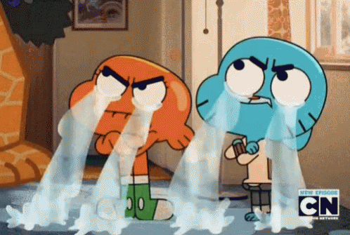 Two Gumball Characters Crying