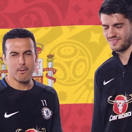 Two Guy Saying Support Spain GIF