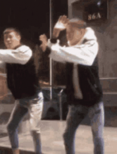Two Guys Dancing Super Bowl Shuffle GIF