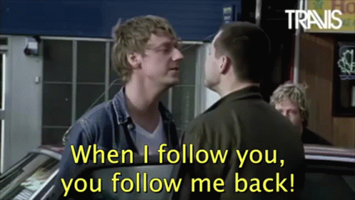 Two Guys Follow Up Argument GIF