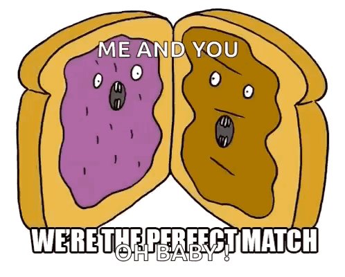 Two Halves Of Toast Saying Me And You Were The Perfect Match Oh Baby GIF