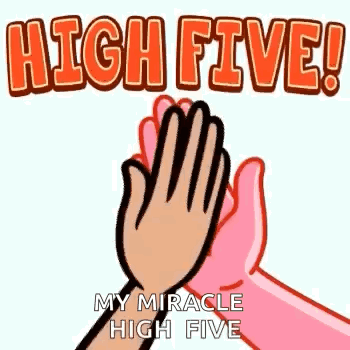 Two Hands Are Giving Each Other A High Five In A Cartoon . GIF