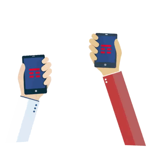 Two Hands Holding Cell Phone With EE