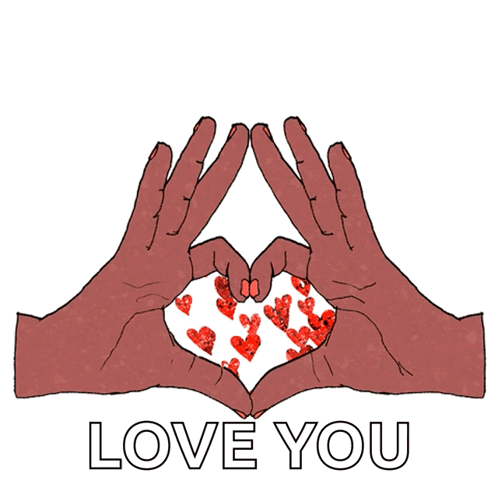 Two Hands Making Heart Saying Love You GIF