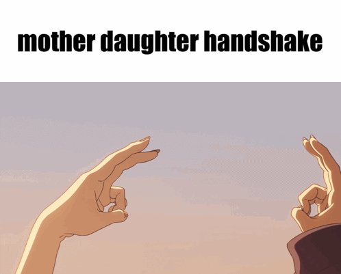Two Hands Making Triangle Mother Daughter Handshake