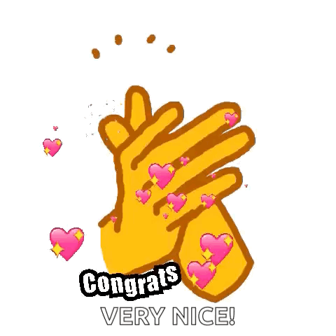 Two Hands With Hearts Congrats Very Nice GIF